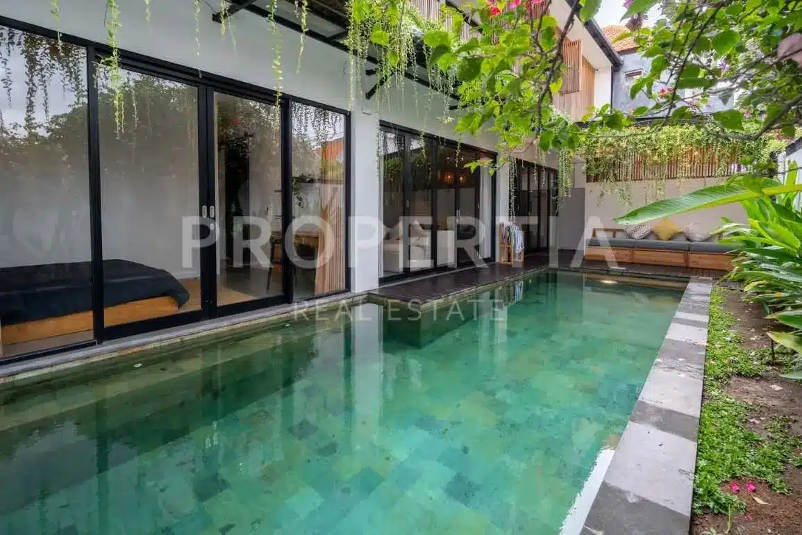 Swimming Pool at Elegant Freehold Modern Villa in Kayu Tulang, Canggu (PPV4725), listing by PROPERTIA.