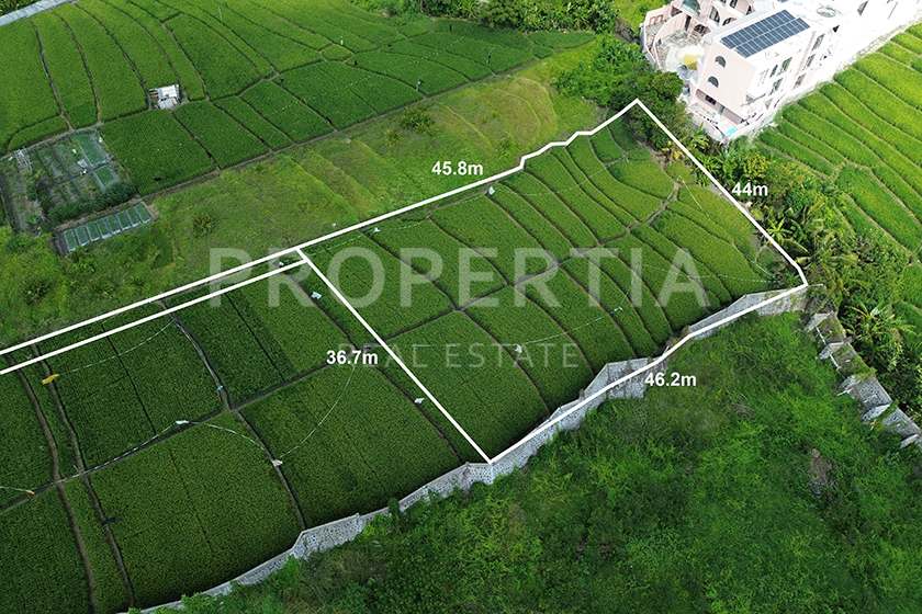 resize measurement seseh Plot Measurement and Boundary Map of Prime Land Investment in Seseh Close to the Beach (PPL3177), listing by PROPERTIA.